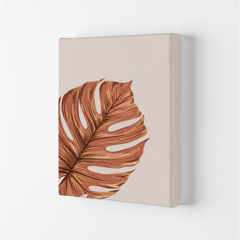 Monstera Leaf Teracotta - Print, 84cm H x 59.4cm W x 4cm D, No Framed