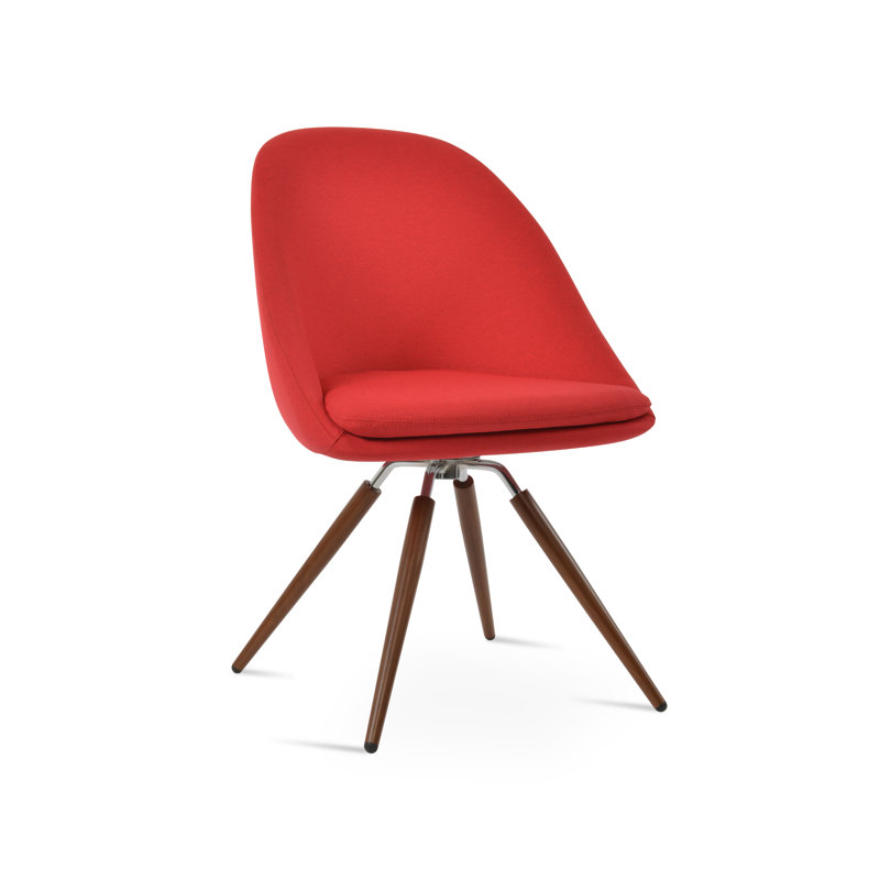 Chaise d'appoint Avanos Carrot, Rouge d’époque, Noyer