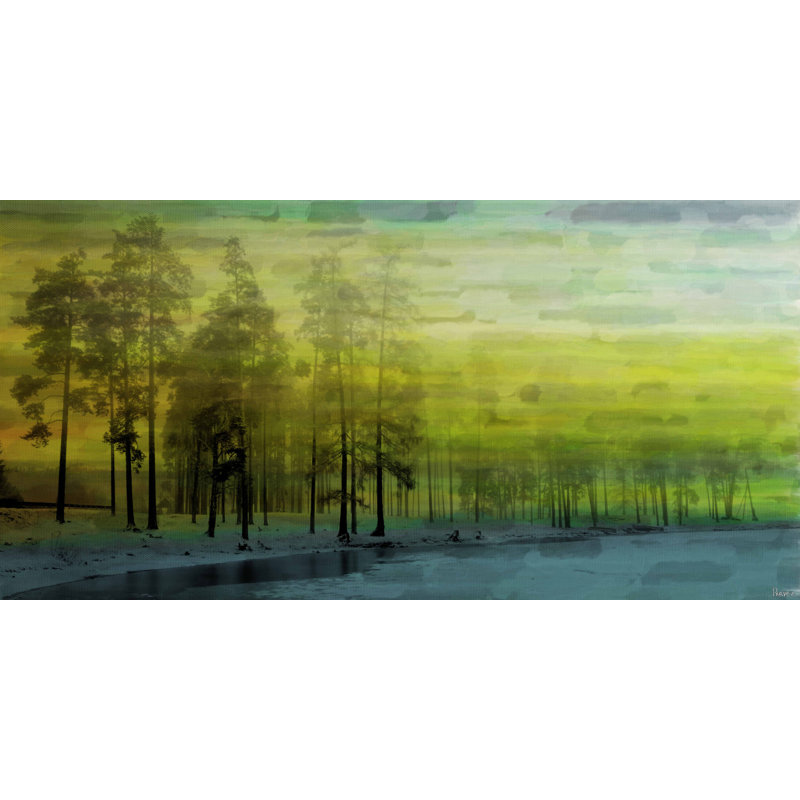 Ice Lake Print on Wrapped Canvas, 18" H x 36" W
