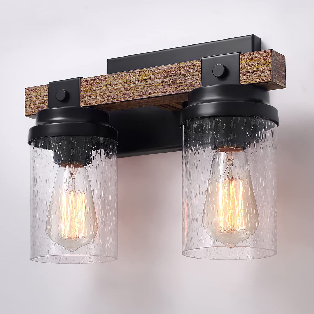 Ophelia & Co. 2-Light Farmhouse Vanity Lights For Bathroom, Rustic ...