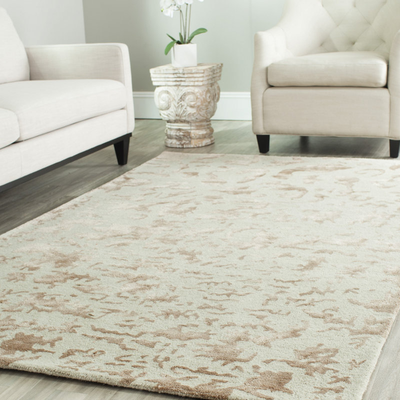 Tapis abstrait en laine / coton / viscose touffeté à la main Candelo, Rectangle 6 pi x 9 pi