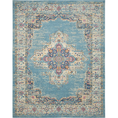 Tapis bleu traditionnel Augusta