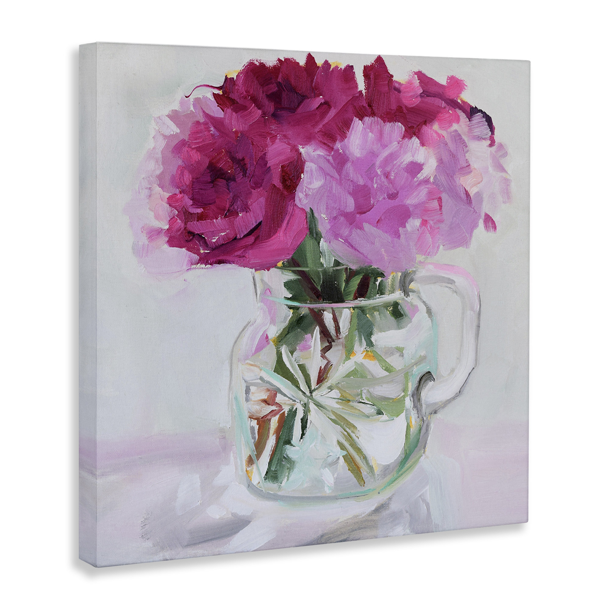 Red Barrel Studio Pretty In Pink Peonies Canvas Wall Art by Jenny ...