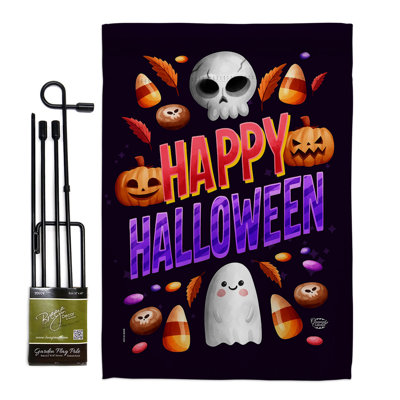 Double Sided 18.5'' H x 13'' W Polyester Halloween Flag Set