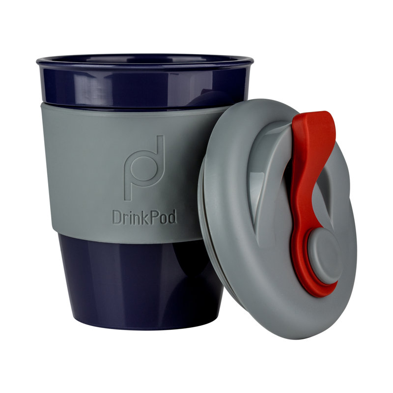 Drink Pod Plastic Travel Mug, Storm/Grey