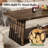 47-inch Solid Wood Coffee Table With Storage, 2-tier Farmhouse Center Table With Unique Fluted Panels