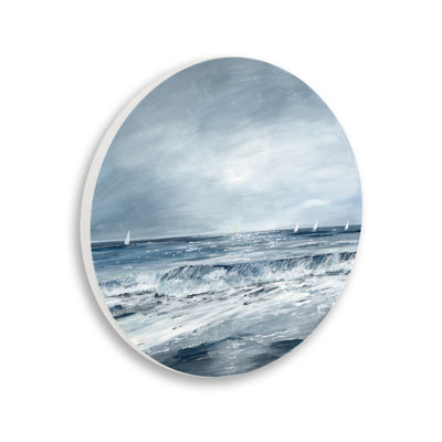 Plaque murale vagues et bateaux Rough Sea, design par Georgie Harrison