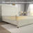Bed Frame with 56" Tall Headboard, Boucle Upholstered Platform Bed with Nailhead Trim, Soft Fabric, No Box Spring Needed, Easy Assembly-1409323679-1409323651