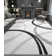 Modern Wave Curve Machine Washable Area Rug in Whige
