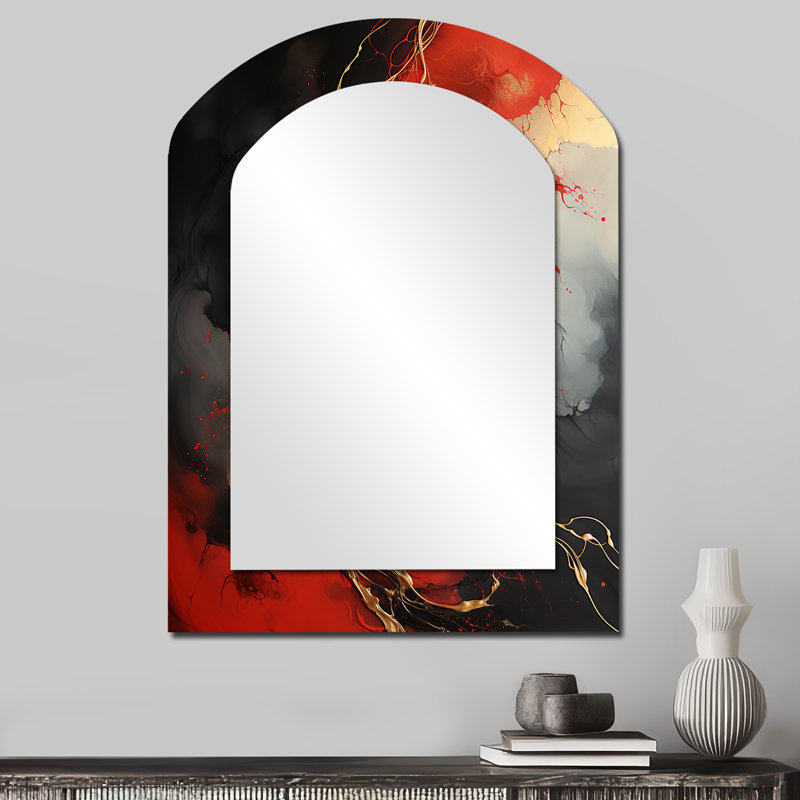 Rouge et rouge marbre volcan VI, 34 po x 25 po