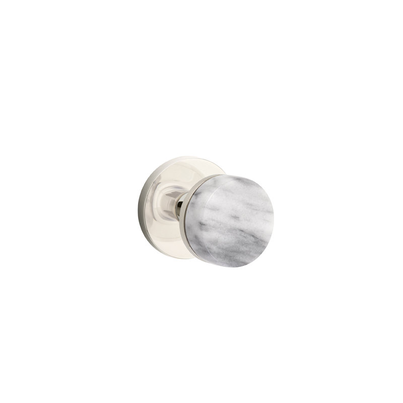 Select Round Knob with Round Rosette, Polished Nickel