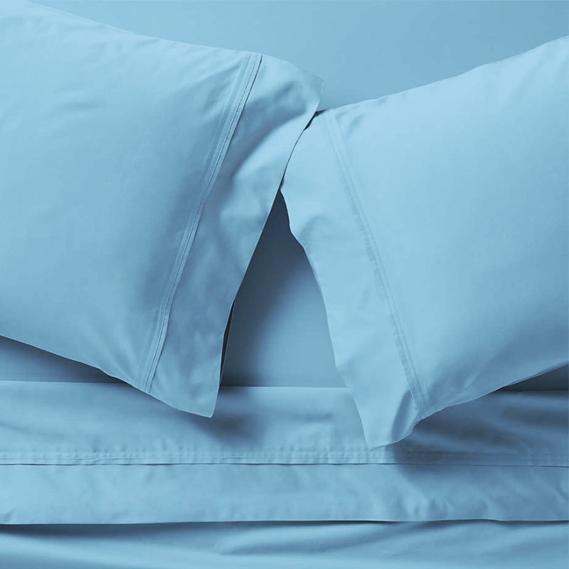 Ensemble de draps 4 pièces Paarizaat 8000 Series, Ensemble de draps pour taille de lit simple avec d, Bleu moyen