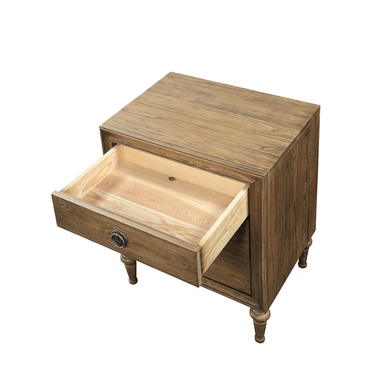 Table de chevet 3 tiroirs en chêne récupéré