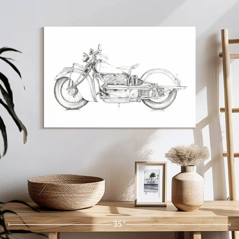 Croquis de moto Mehar II, H 16 po x l 24 po