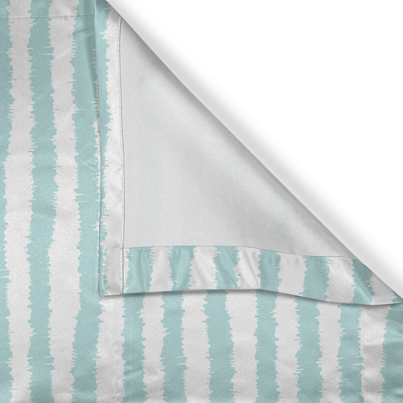 Rustic curtain, sketchy grunge stripes, seafoam white