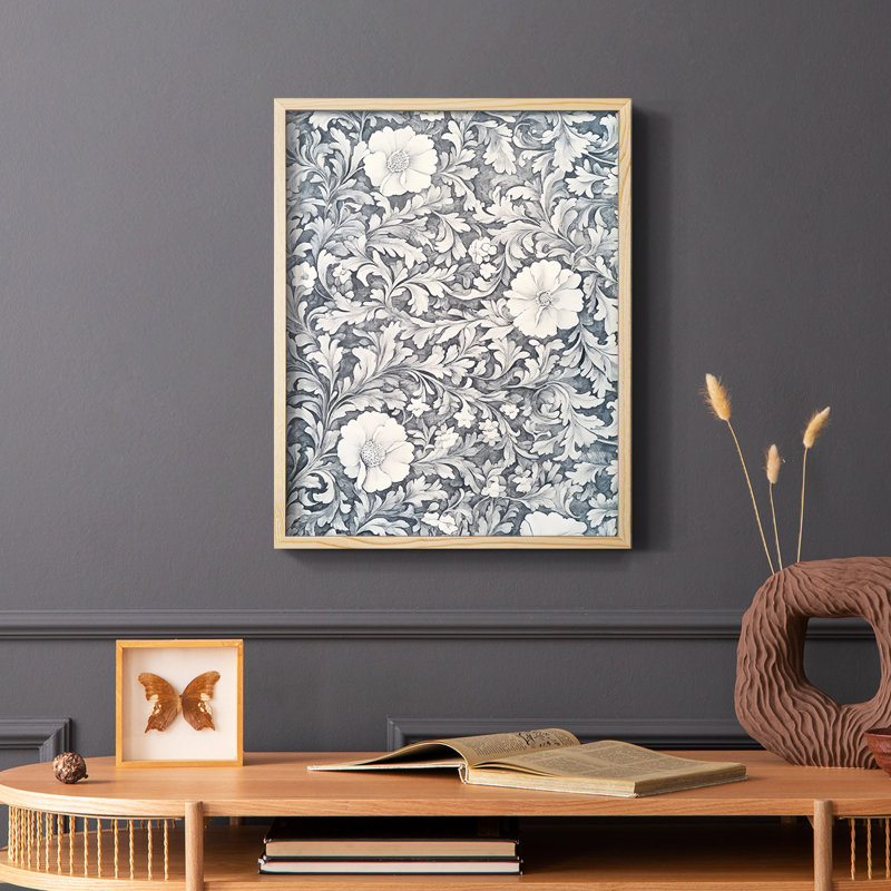WM MORRIS Series DCCXXIII  -Premium Framed Print -Ready to Hang - No Nails RequiRed, Natural, 11" H x 9" W