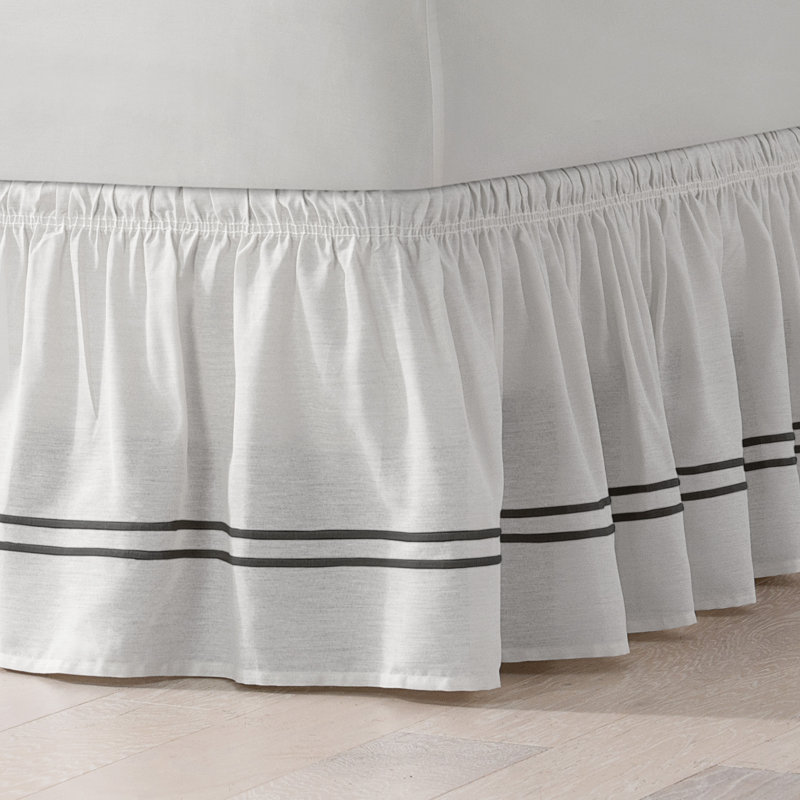 Baratta Ruffled Wrap Around Bed Skirt, Queen/King, Charcoal