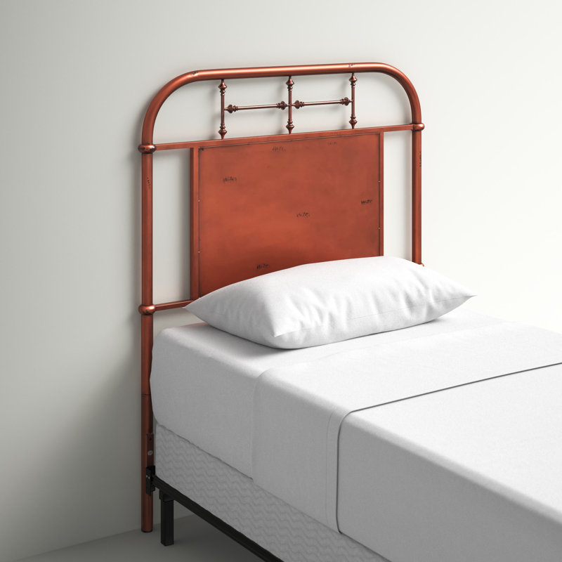  Edmund Open-Frame Twin Metal Headboard w/ Center Panel, Twin, Navy