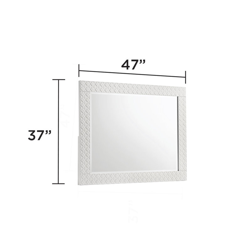 Miroir de style moderne en bois blanc