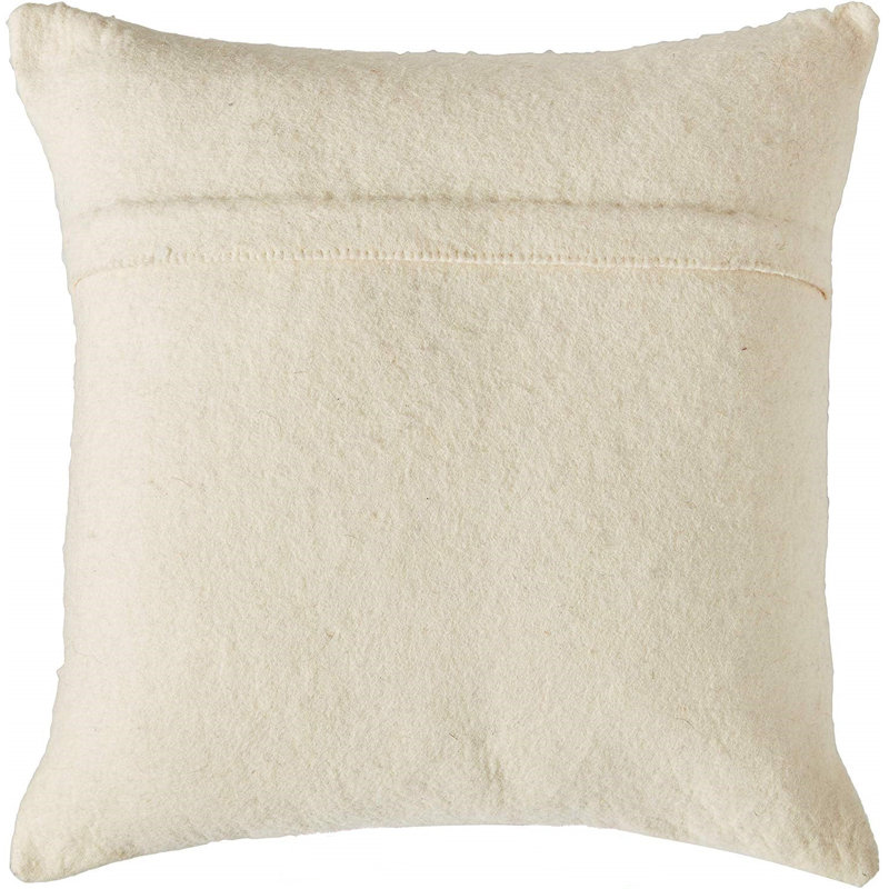Hand Felted Wool Pillow Cover - Tree With Ornaments On Cream, Pillow Cover Only - No Insert
