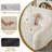 Beige Chenille Curved Sectional, Boneless Couch with 4 Pillows.Free Assembly-151365261