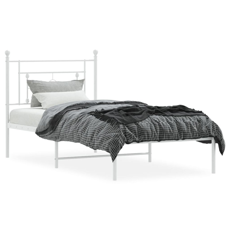 Acari Metal Bed, White, Double (4'6)