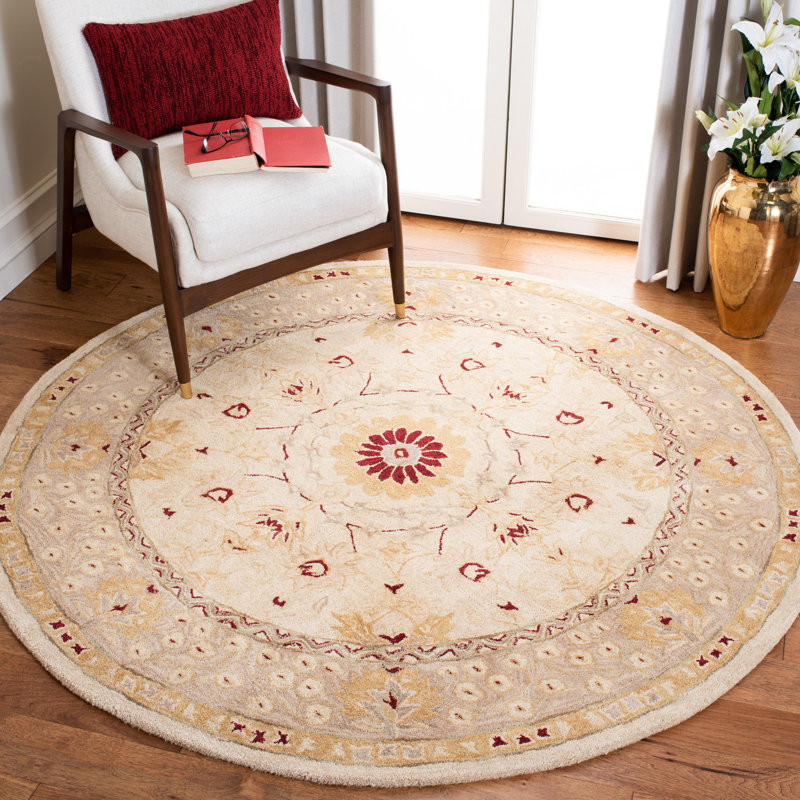 Tingley Hand Tufted Wool Pile Oriental Rug, Round 4'