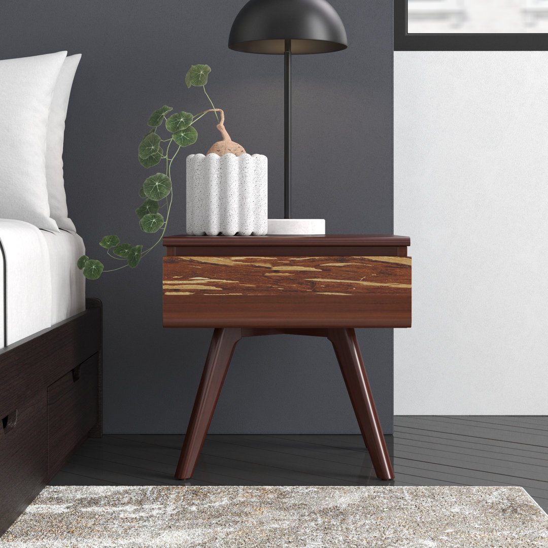 Briarcliff Table de chevet en bois massif Ã  1 tiroir Bayonne The Twillery Co.® 