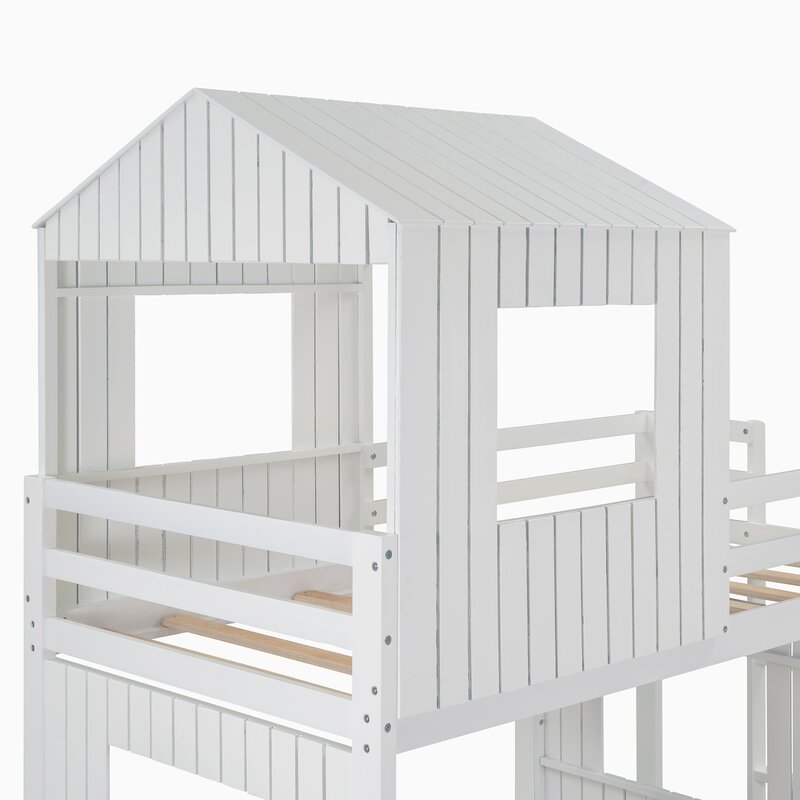 Sand & Stable Baby & Kids Topanga Kids Twin Over Full Bunk Bed ...