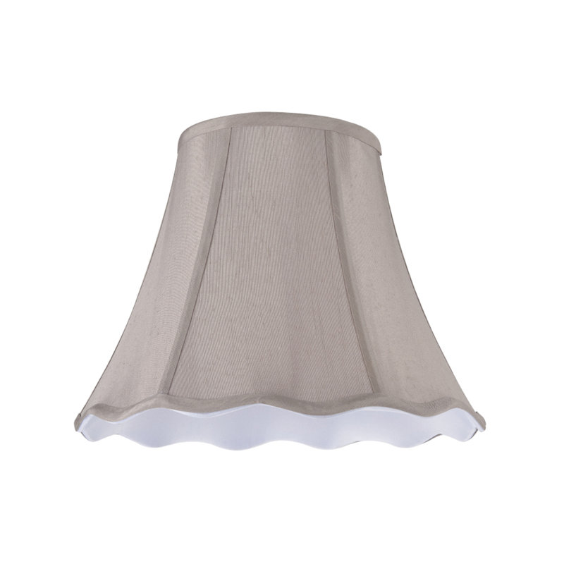 Abat-jour cloche en soie/chantoung de H 11,5 po (araignée) taupe