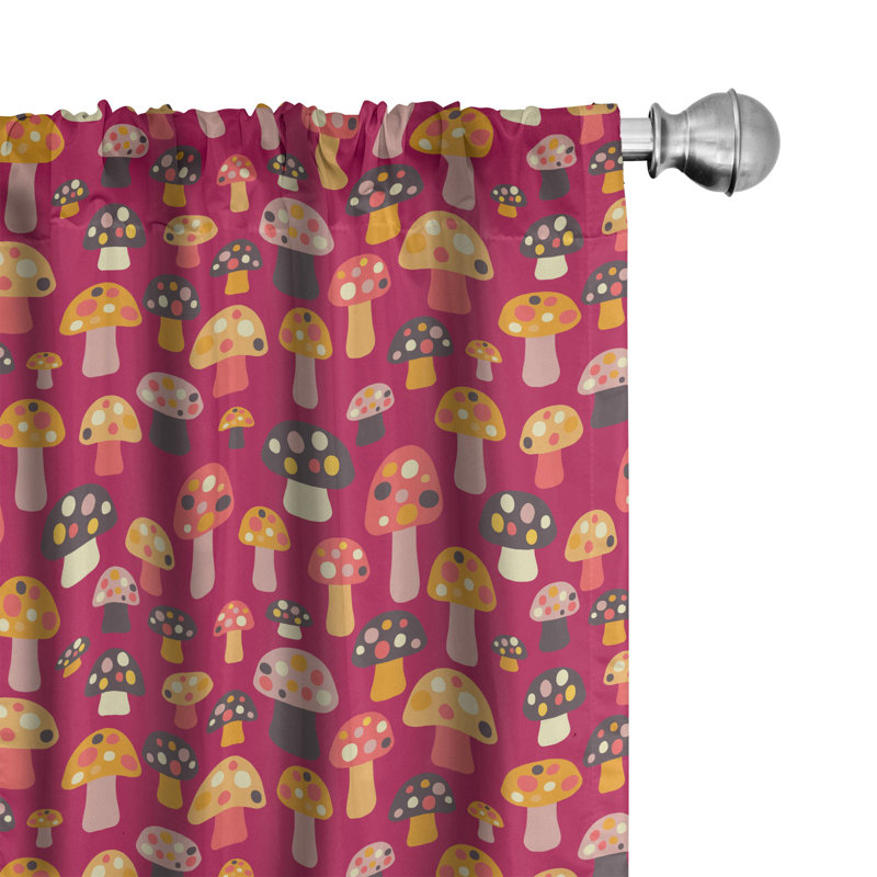 Panneaux de rideaux semi-diaphanes avec passe-tringle Mushroom, 28 po x 95 po