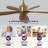  52 Inch Ceiling Fans With Lights And Remote Control, Reversible, 5 Wood Blades, 6 Speeds, 3CCT Dimmable, Noiseless,Modern Ceiling Fan For Bedroom Living Room Gazebo Patio,Gold-606060895