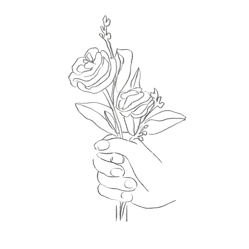 For You II by Annie Warren - Drawing, 76cm H x 51cm W, Wrapped Canvas