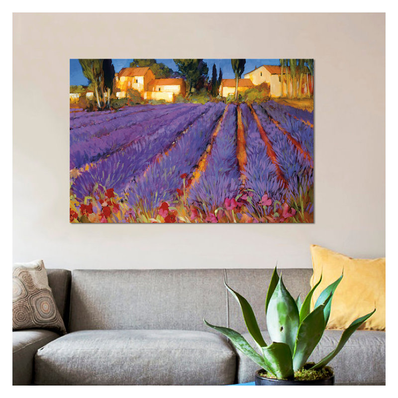 " Late Afternoon, Lavender Fields ", 8" H x 12" W x 0.75" D
