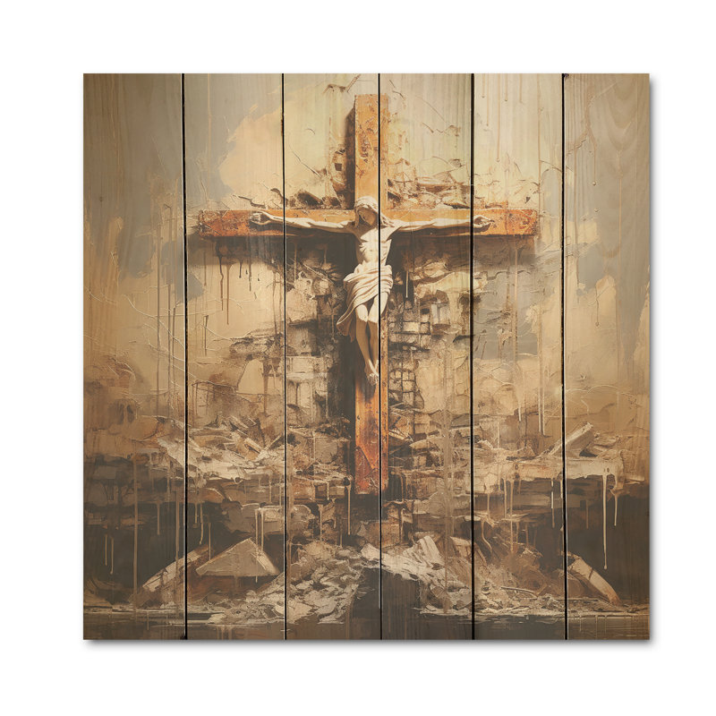 Divin amour, croix religieuse, H 15 po x l 15 po