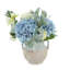 Hydrangeas and Ranunculus in Glazed Ceramic Pot