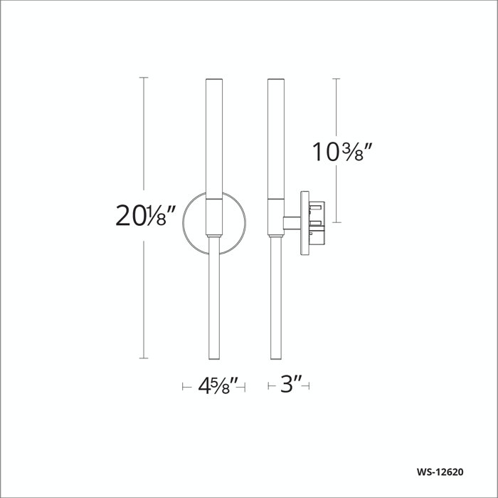 Magic 1-Light Dimmable Polished Nickel Bath Sconce, Black