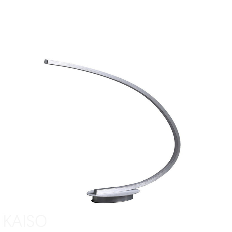 Lampe de table à tube en arc 16 po en nickel brossé Eli
