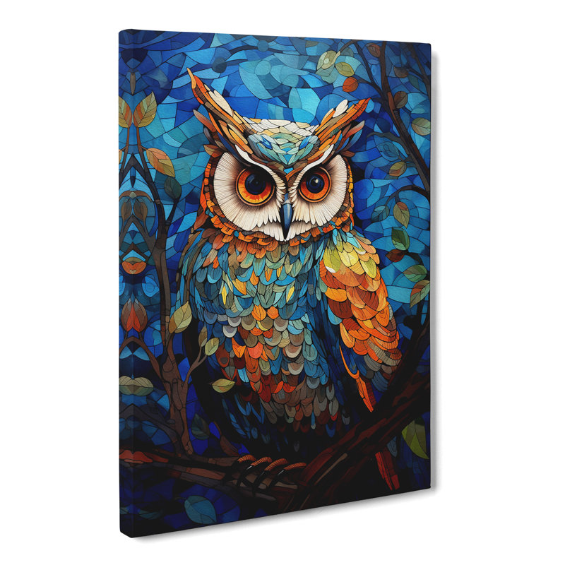 Owl Orphism - Wrapped Canvas, 60cm H x 40cm W x 3cm D