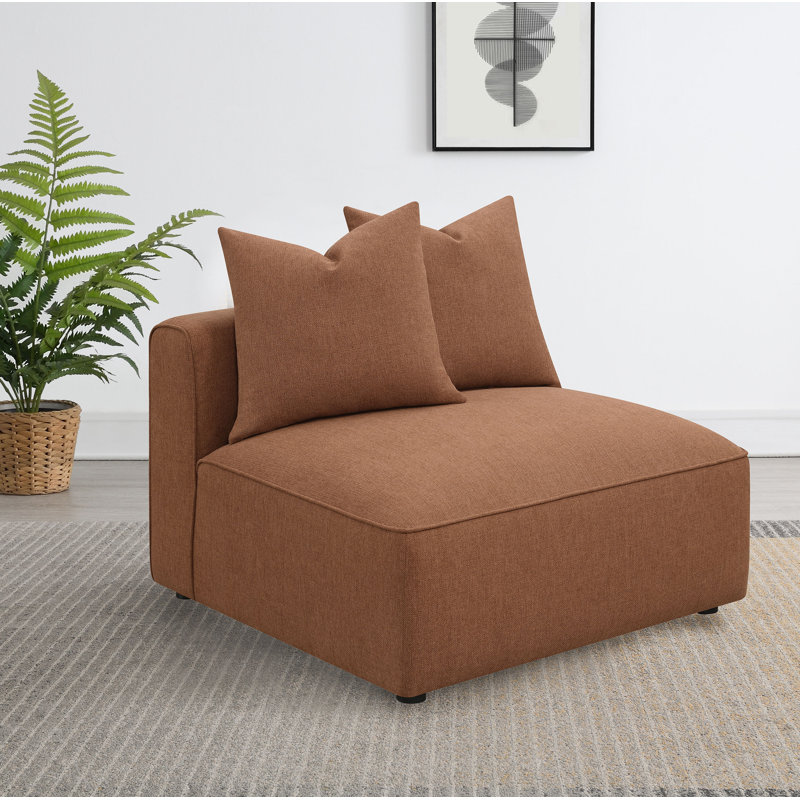 Fauteuil rembourré pour femme en terre cuite, Mélange de polyester terre cuite