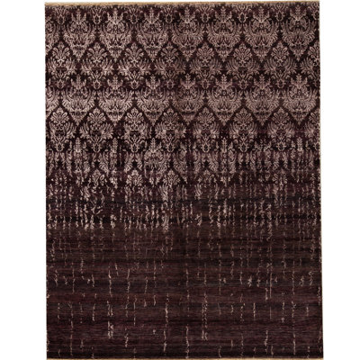 Moroccan Area Rug in Aubergine/Camel