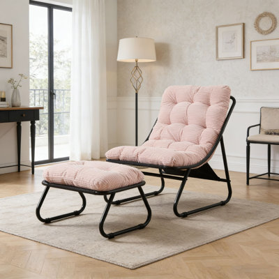 Patio Outdoor Lounge Chair with Ottoman