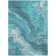 Machine Washable Indoor/Outdoor Cinead ACN1701 Teal Rug