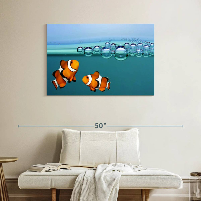 Brampt Clownfish Blowing Bubbles, 26" H x 39" W