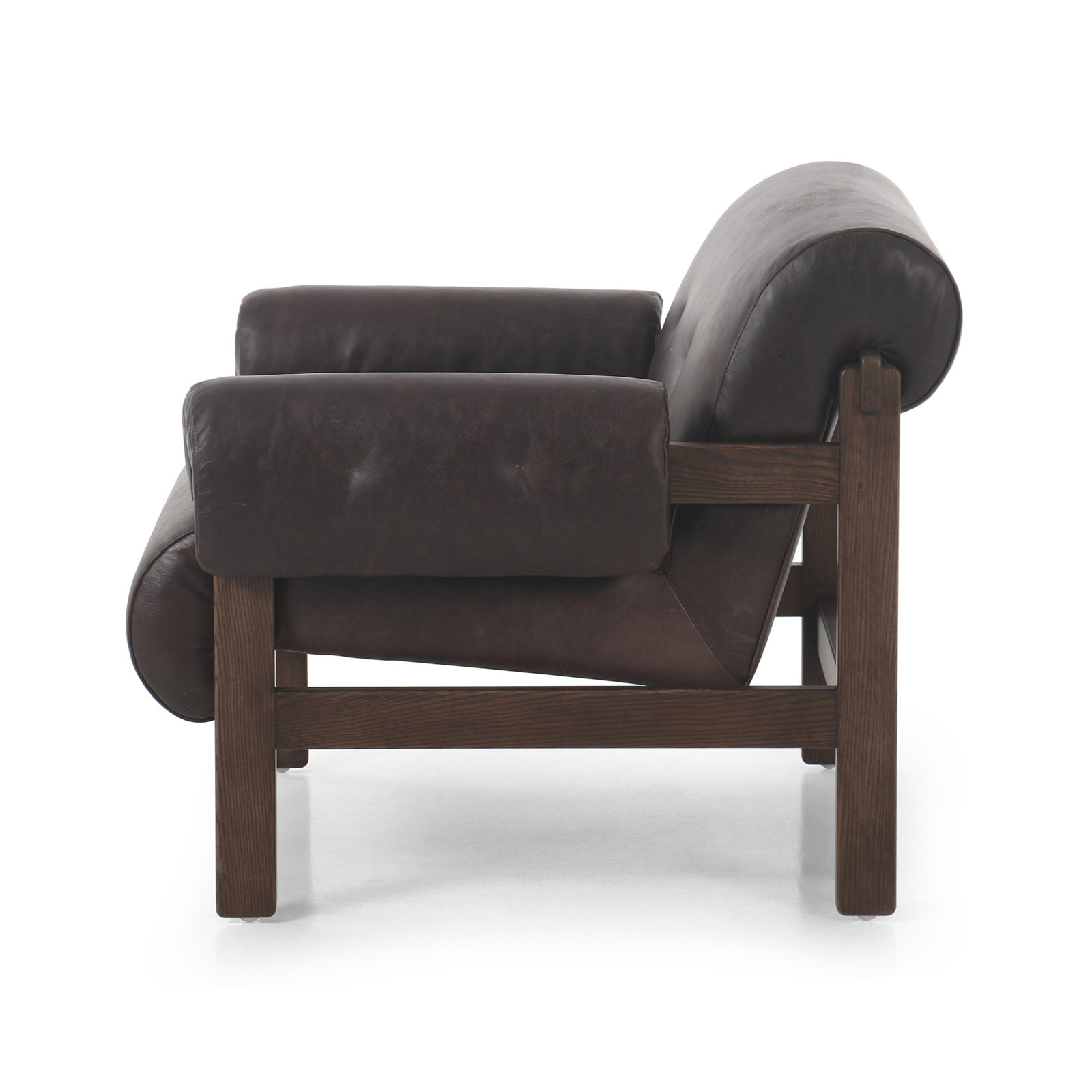 Yentl Upholstered Armchair, Conroe Cigar Genuine Leather