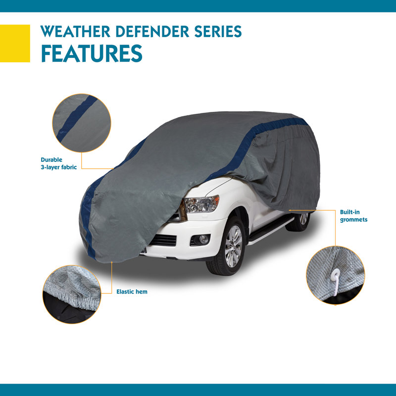 Gray and Blue Waterproof SUV Outdoor Cover