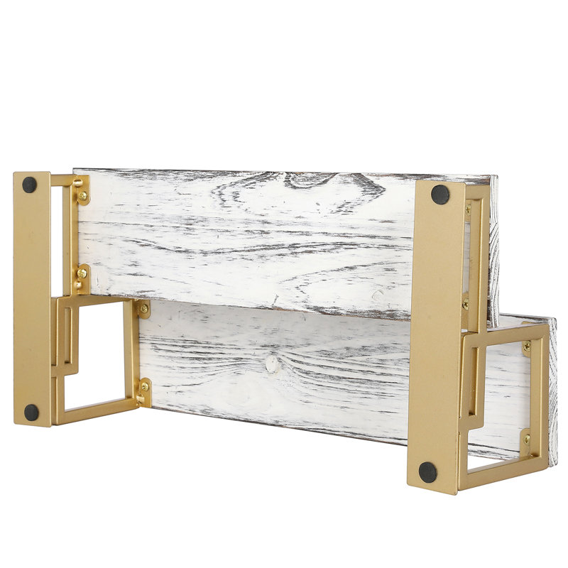 Anaisabella Tiered Stand, White/Gold