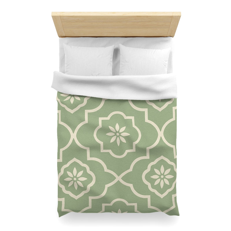 Microfiber Duvet Cover Boho Style, Design 32, Twin XL Duvet Cover, White