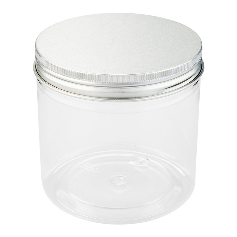 Articles de restaurant - 16,5 oz pots en plastique Mason, 100 pots de rangement hermétiques pour aliments - couvercles en aluminium inclus, contenants ronds et transparents en plastique pour la cuisine, collations, bonbons, ingrédients, et plus encore