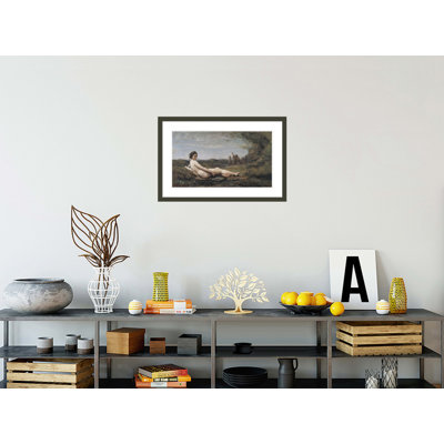 Repose par Jean-Baptiste-Camille Corot - Impression Giclée sur cadre